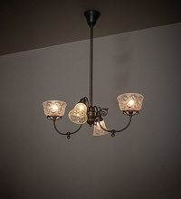 Meyda White 278110 - 29" Wide Revival Gas & Electric 4 Light Chandelier