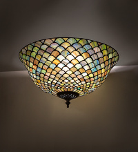 Meyda White 281858 - 16" Wide Tiffany Fishscale Flush Mount