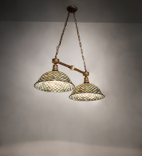 Meyda White 282888 - 37" Wide Tiffany Fishscale 2 Light Island Pendant