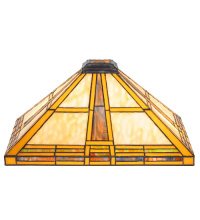Meyda White 283828 - 17" Square Prairie Straw Shade