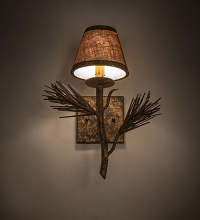 Meyda White 284396 - 12" Wide Lone Pine Left Wall Sconce