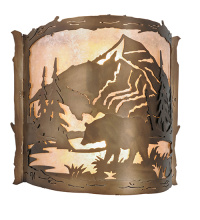 Meyda White 284472 - 15" Wide Bear Creek Left Wall Sconce