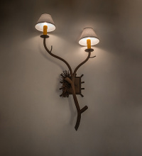 Meyda White 284498 - 22" Wide Lone Pine 2 Light Left Wall Sconce