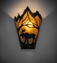 Meyda White 286409 - 8" Wide Moose at Dawn Left Wall Sconce