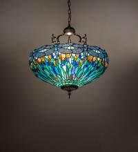 Meyda White 286479 - 22" Wide Tiffany Hanging Head Dragonfly Inverted Pendant