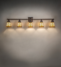 Meyda White 287472 - 51" Wide Arrowhead Mission 5 Light Vanity Light