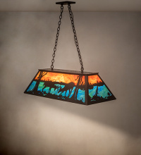 Meyda White 287509 - 42" Long Battling Bucks Oblong Pendant