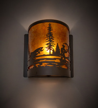 Meyda White 287667 - 8" Wide Fly Fishing Right Wall Sconce