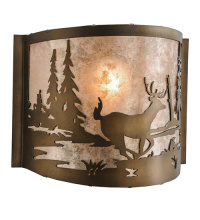 Meyda White 288030 - 11" Wide Deer at Lake Right Wall Sconce