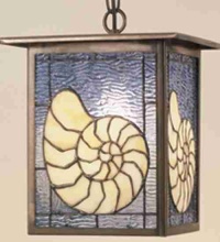 Meyda White 47764 - 9"SQ NAUTILUS LANTERN PENDANT.604