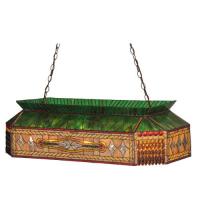 Meyda White 50159 - 40" Long Gold Fringe Oblong Pendant