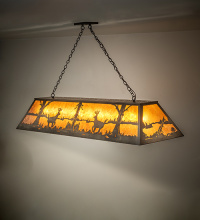 Meyda White 52310 - 72" Long Deer at Lake Oblong Pendant