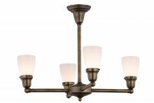 Meyda White 56474 - 27" Wide Revival Oyster Bay Goblet 4 LT Chandelier