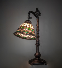 Meyda White 65077 - 20" High Tiffany Roman Bridge Arm Table Lamp