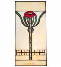 Meyda White 67291 - 6" Wide X 12" High Poppy Stained Glass Window