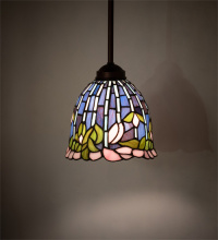 Meyda White 71318 - 8" Wide Tiffany Flowering Lotus Mini Pendant