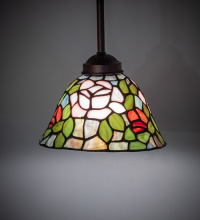 Meyda White 73413 - 8" Wide Tiffany Rosebush Mini Pendant