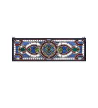 Meyda White 77907 - 36" Wide X 11" High Evelyn in Lapis Transom Stained Glass Window