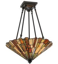 Meyda White 82749 - 17" Wide Delta Jadestone Semi-Flushmount