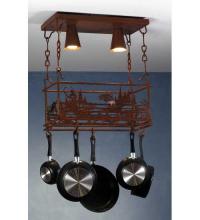Meyda White 82884 - 24" Long Fly Fishing Creek 2 Light Pot Rack